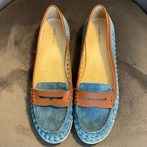 Bass Blue Suede Penny Loafers Size 8.5M Shoes
